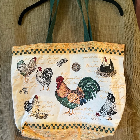 Tote/Carry all, Rooster French Country Canvas Bag - Picture 1 of 10